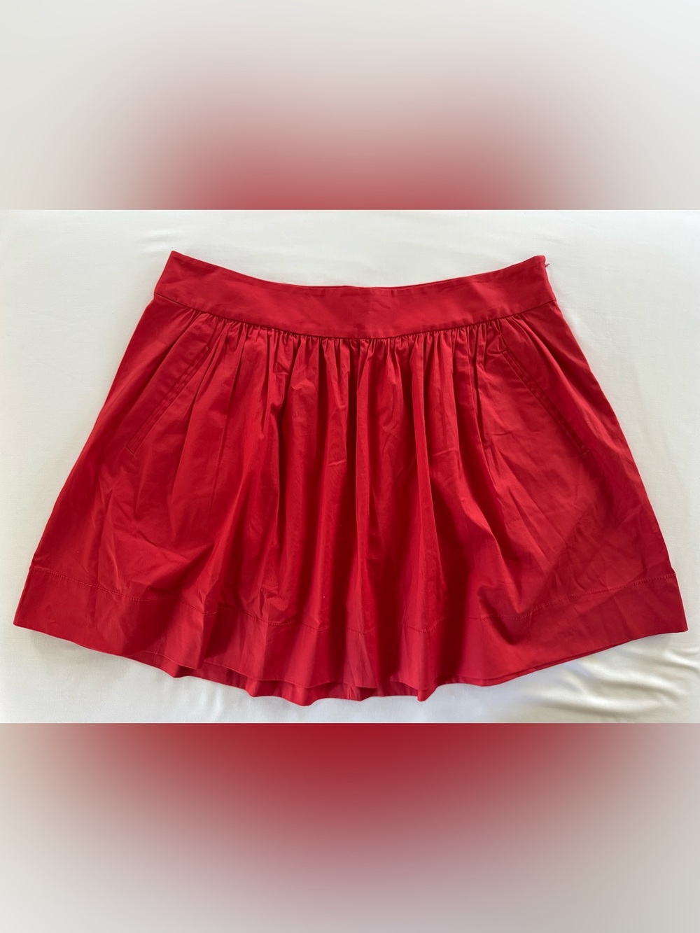 Banana Republic Women's Red Pleated Mini Skirt, Size 12P